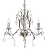 Modern Chandelier with Droplets Leaf Style 3 Light Antique Brass