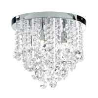 Montego 6 Light Crystal Effect Semi Flush Ceiling Light - Chrome