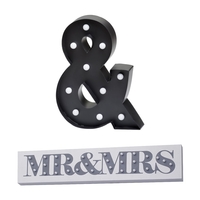 Mr & Mrs Wall Light - White and Ampersand LED Table Lamp - Black