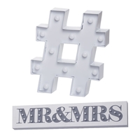 Mr & Mrs Wall Light - White and Hashtag LED Table Lamp - White