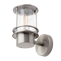 Narvas Miners Style Outdoor Wall Lantern - Stainless Steel