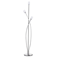 Octi 3 Light Floor Light - Satin Chrome