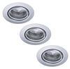Opal Circular Adjustable Recessed Downlight 3 Pack - Brushed Steel