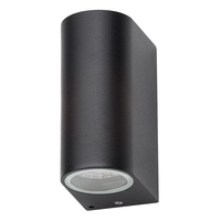 Outdoor Twin LED Up and Down Lighter Wall Light - Black