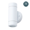 Outdoor Up and Down Wall Light with Bulbs - White