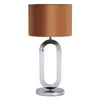 Oval 1 Light Table Lamp with Bronze Shade - Chrome