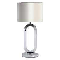Oval 1 Light Table Lamp with Pearl Shade - Chrome