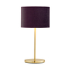 Oval Brass Stick Table Lamp with Velvet Shade - Maroon