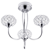 Ovii 3 Light Bathroom Semi Flush Ceiling Light - Chrome & Glass