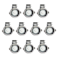 Pack of 10 Fire Rated IP20 Fixed Downlighter with LED Bulbs - Black Chrome