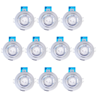 Pack of 10 Fire Rated IP20 Fixed Downlighter with LED Bulbs - Chrome