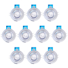 Pack of 10 Fire Rated IP20 Fixed Downlighter with LED Bulbs - Chrome