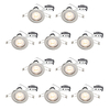 Pack of 10 Recessed Downlights with LED Bulbs - Brushed Chrome
