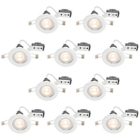 Pack of 10 Recessed Downlights with LED Bulbs - White