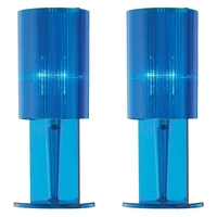 Pack of 2 Blue Acrylic Ribbed Table Lamp