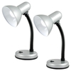 Pack of 2 Caher 1 Light Flexi Neck Task Lamps - Silver