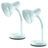 Pack of 2 Caher 1 Light Flexi Neck Task Lamps - White