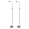 Pack of 2 Floor Lamps - Bishorn Adjustable LED - Brushed Chrome