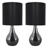 Pack of 2 Manaslu Touch Sensitive Task Lamps - Black Chrome