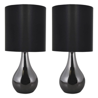 Pack of 2 Manaslu Touch Sensitive Task Lamps - Black Chrome