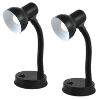Pack of 2 Rigi 1 Light Small Flexi Neck Task Lamps - Black