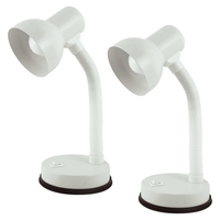 Pack of 2 Rigi 1 Light Small Flexi Neck Task Lamps - White