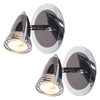Pack of 2 Titanium Gemini Halogen Single Spotlights