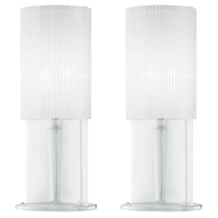 Pack of 2 White Acrylic Ribbed Table Lamp