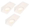 Pack of 3 Bala Kitchen 1.5 Watt LED Wedge Shaped Downlighter with Frosted Shade - White