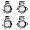 Pack of 4 Fire Rated IP20 Fixed Downlighter with LED Bulbs - Black Chrome