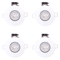 Pack of 4 Fire Rated IP20 Fixed Downlighter with LED Bulbs - White
