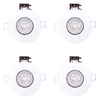 Pack of 4 Fire Rated IP20 Fixed Downlighter with LED Bulbs - White