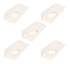 Pack of 5 Bala Kitchen 1.5 Watt LED Wedge Shaped Downlighter with Frosted Shade - White
