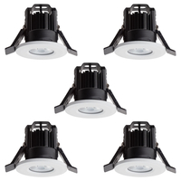 Pack of 5 Integral LED Fixed Cool White Fire Rated Downlights - White