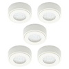 Pack of 5 Wakefield Kitchen 1.5 Watt LED Circular Cabinet Light with Frosted Shade - White