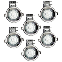 Pack of 6 Fire Rated IP20 Fixed Downlighter with LED Bulbs - Black Chrome