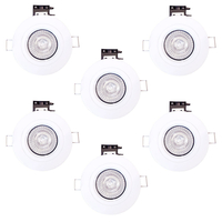 Pack of 6 Fire Rated IP20 Fixed Downlighter with LED Bulbs - White