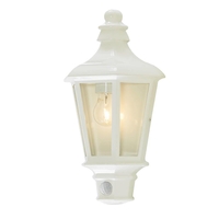Perry Outdoor PIR Half Lantern - White