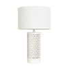 Pierced Ceramic Table Lamp - White