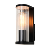 Portia 1 Light Outdoor Ribbed Outdoor Wall Light - Black