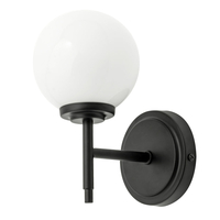Preston 1 Light Bathroom Globe Wall Light - Matte Black