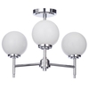 Preston 3 Light Bathroom Semi Flush Globe Ceiling Light - Chrome