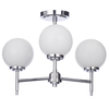 Preston 3 Light Bathroom Semi Flush Globe Ceiling Light - Chrome