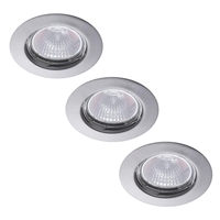 Private Circular Recessed Downlight 3 Pack - Brushed Steel