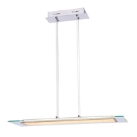 Quartz Rectangular LED Ceiling Pendant - Chrome
