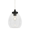 Quincy Clear Glass Bathroom Ceiling Pendant - Satin Black