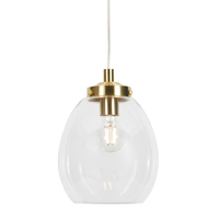Quincy Clear Glass Bathroom Ceiling Pendant - Satin Brass