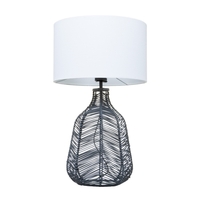 Rattan Table Lamp - Grey