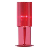 Red Acrylic Ribbed Table Lamp