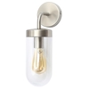 Reeth Outdoor Industrial Style Curved Arm Wall Light - Stainless Steel